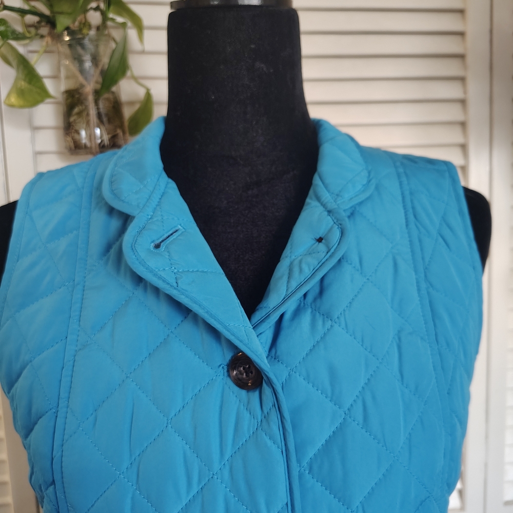 J.Jill Bright Turquoise Blue Quilted Vest Size XS – Like New - Picture 4 of 13
